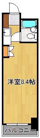シンコー小倉黄金スカイマンション(ワンルーム/8階)の間取り写真