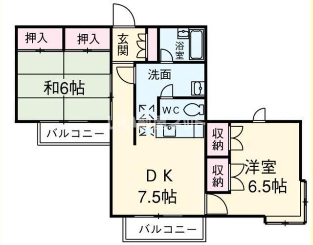 アートヴィラ(2DK/4階)の間取り写真