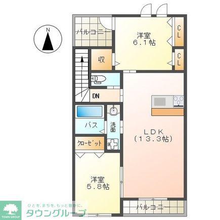ETERNAL(2LDK/2階)の間取り写真