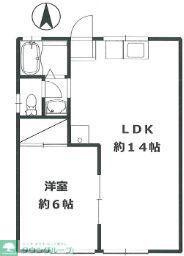 明和荘(1LDK/2階)の間取り写真