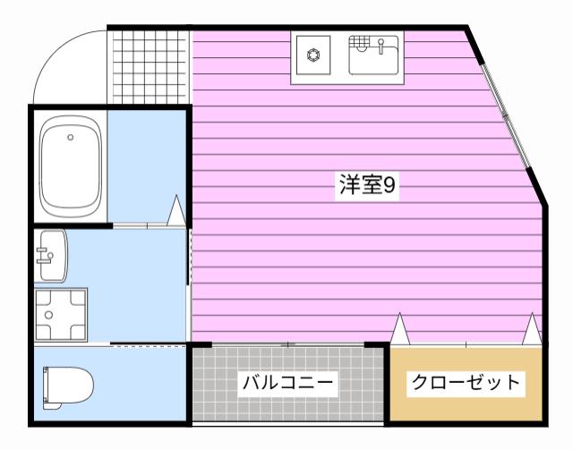 リバーサイドハウス(ワンルーム/2階)の間取り写真