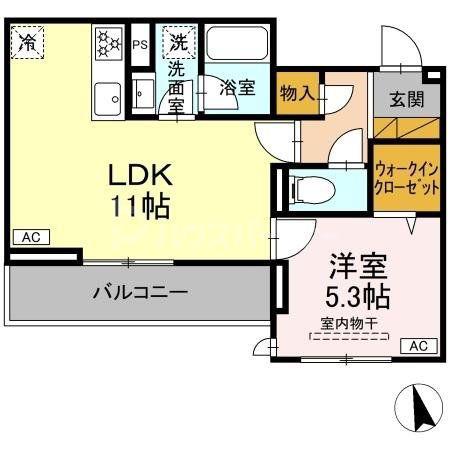 KURASHIRO(1LDK/2階)の間取り写真
