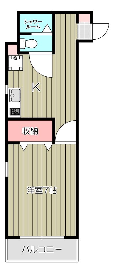 メゾン戸越公園(1K/2階)の間取り写真