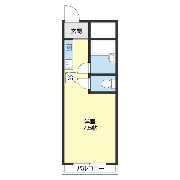 大紘ビル(ワンルーム/4階)の間取り写真