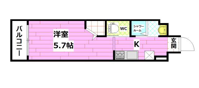 LE DOME府中(1K/4階)の間取り写真