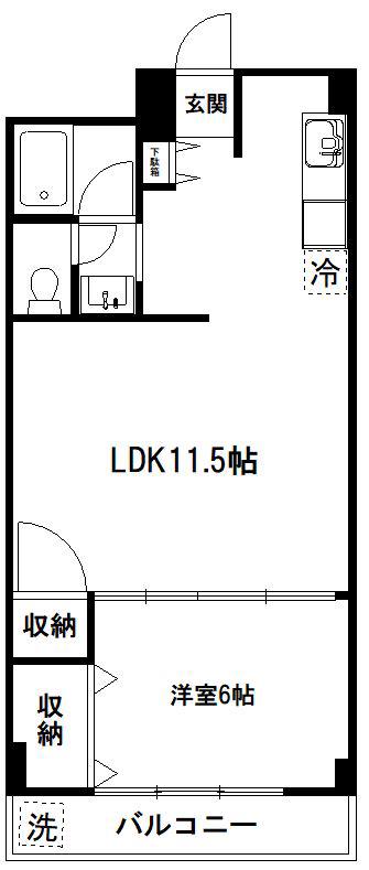 サアラ成増(1LDK/4階)の間取り写真