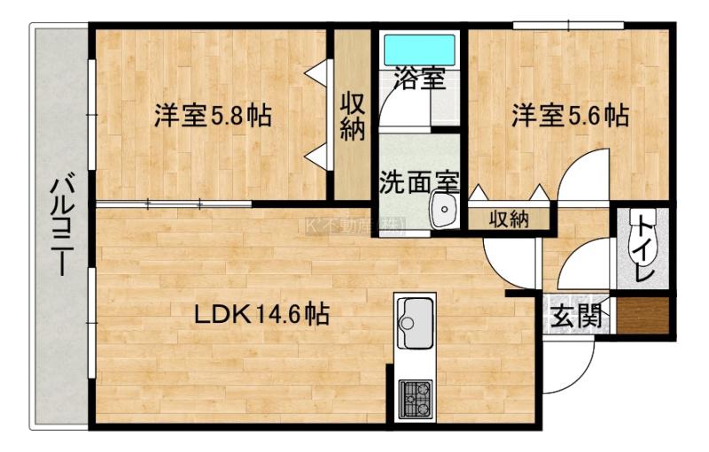 BLOOM(2LDK/3階)の間取り写真