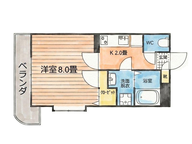ヴィクトワール五番館(1K/3階)の間取り写真