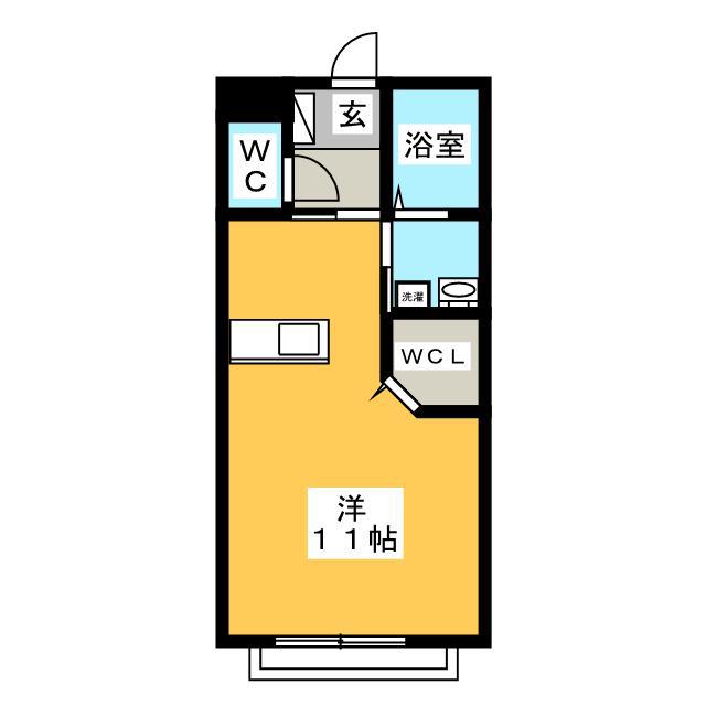 アムールII(ワンルーム/2階)の間取り写真