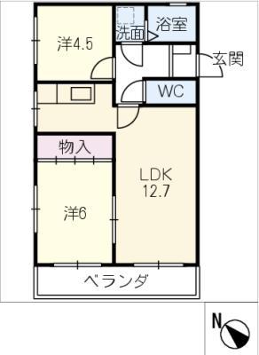 センチュリーコウワ(2LDK/3階)の間取り写真