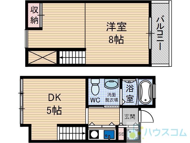 オークグランド(1DK/2階)の間取り写真