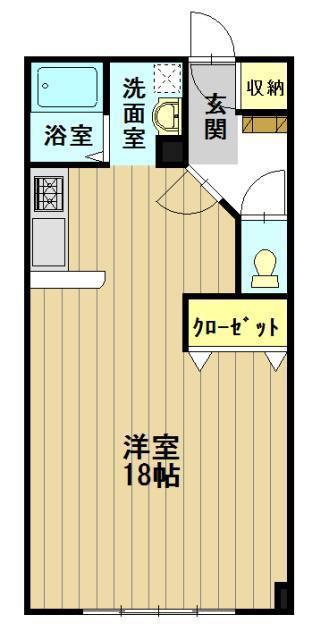 おしゃれハウス3(ワンルーム/2階)の間取り写真