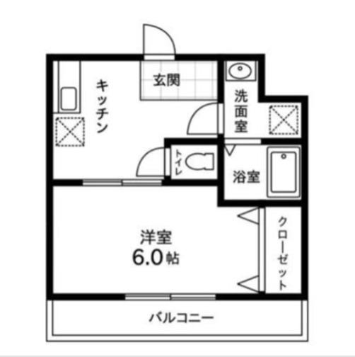 フローラルパレス大成(1K/2階)の間取り写真