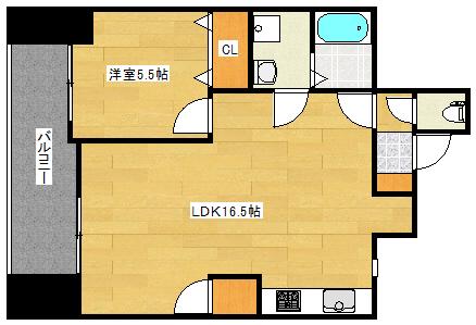 THE KAMINOBORI(1LDK/9階)の間取り写真