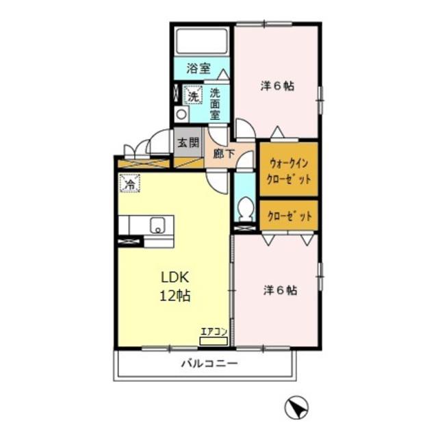 セジュールZEN弐番館(2LDK/3階)の間取り写真