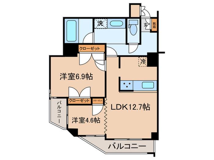 朝日クレス・パリオ西落合(2LDK/8階)の間取り写真