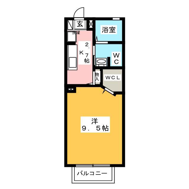 メゾン堤通(1K/2階)の間取り写真