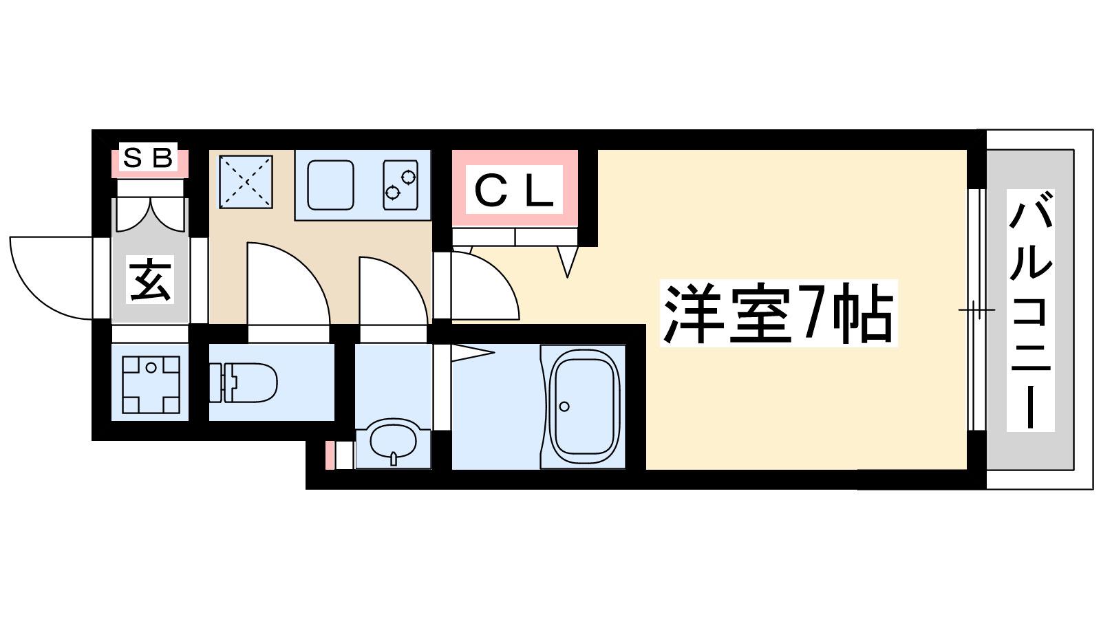 ウインズコート新大阪2(1K/8階)の間取り写真