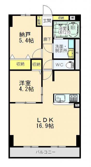 イストワール城西(2LDK/2階)の間取り写真