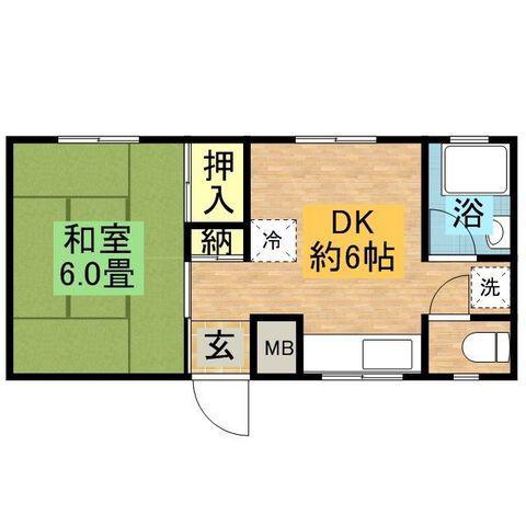 井原コーポ(1DK/2階)の間取り写真