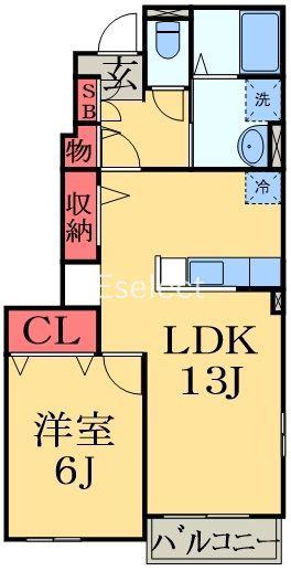 コッティ I(1LDK/1階)の間取り写真