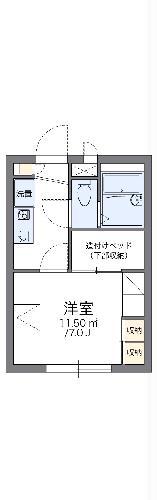 レオパレス城山(1K/1階)の間取り写真