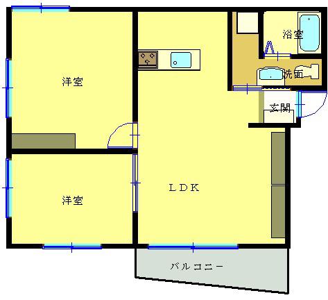 グレードI(2LDK/1階)の間取り写真