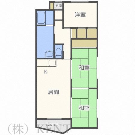 リンダビスタ山の手(3LDK/3階)の間取り写真