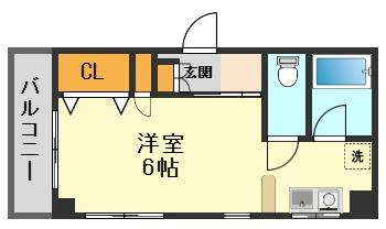 鈴木コーポ(ワンルーム/2階)の間取り写真