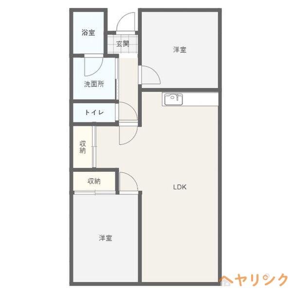 ファミーユ浅井A(2LDK/3階)の間取り写真