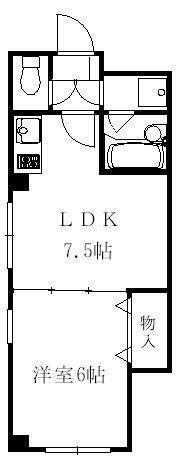 プラムパーク嶋田(1DK/9階)の間取り写真