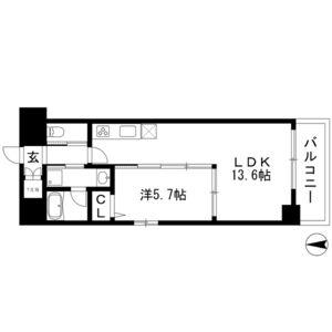 ラヴィータ 泉(1LDK/3階)の間取り写真