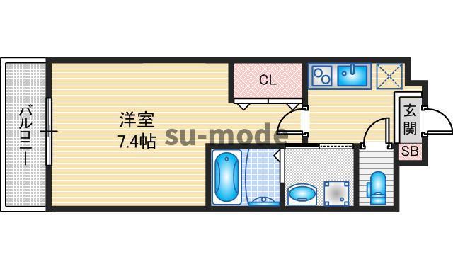 AILE南茨木(1K/4階)の間取り写真