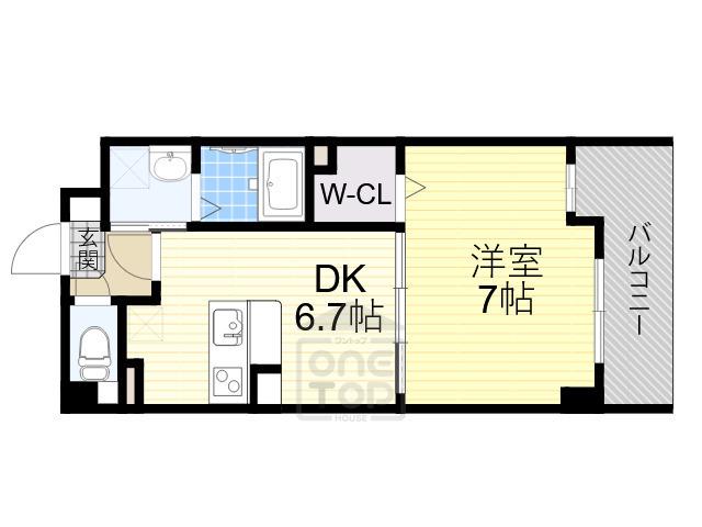 石塚ハイム(1DK/4階)の間取り写真
