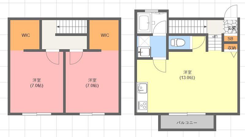 オークハイツ(2LDK/1階)の間取り写真