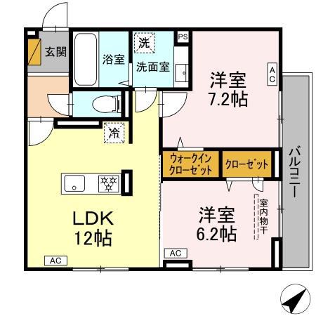 D-ROOM君塚I(2LDK/2階)の間取り写真