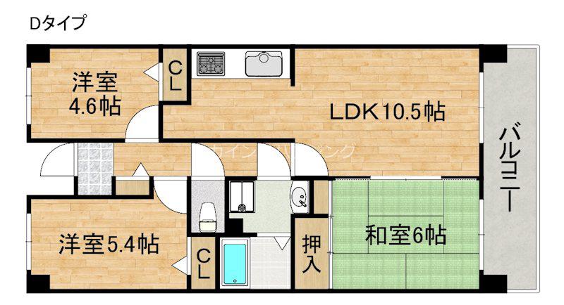 ウエストヒルズ関空I(3LDK/8階)の間取り写真