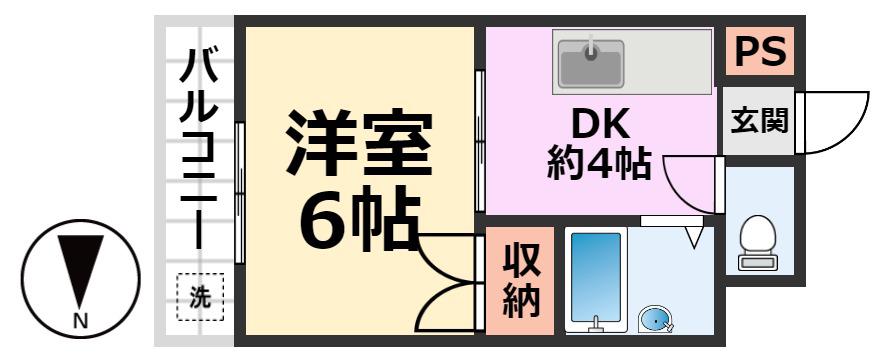BEST VILLAGE OHAMA(1DK/2階)の間取り写真