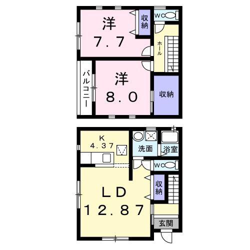 レイルロード(2LDK/1階)の間取り写真