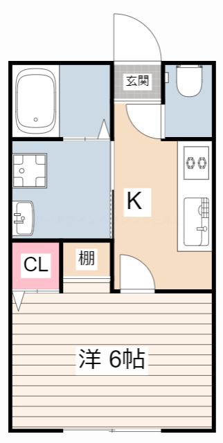 リープラス恵比須駅前(1K/2階)の間取り写真