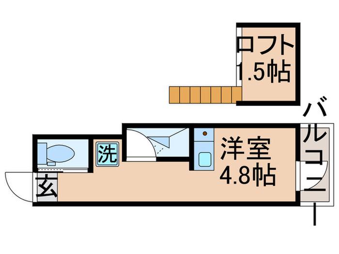 タイムテラス金町(ワンルーム/2階)の間取り写真