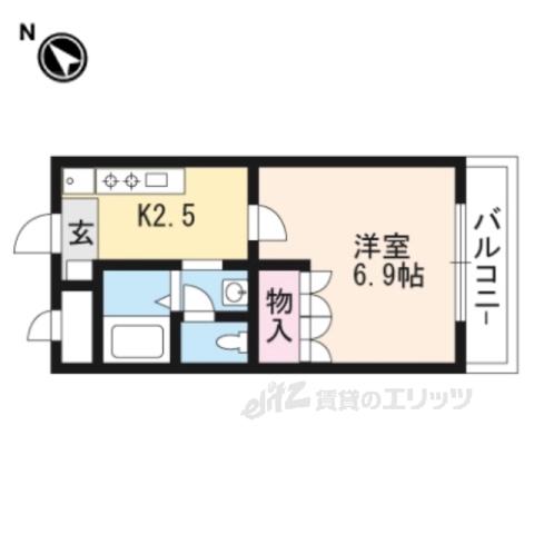 エスポアール堅田(1K/1階)の間取り写真