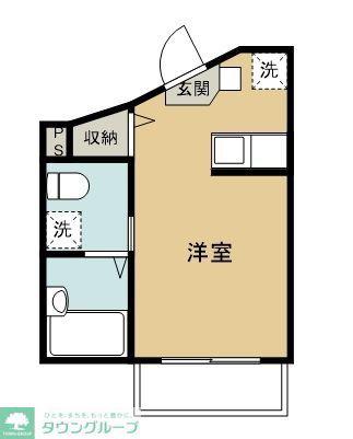MELDIA東久留米(1K/2階)の間取り写真