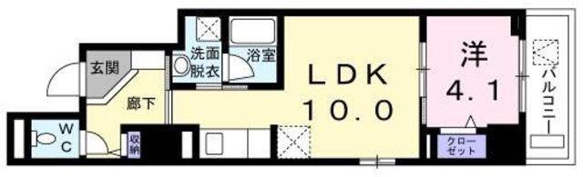 ケヤキグランデI(1LDK/6階)の間取り写真