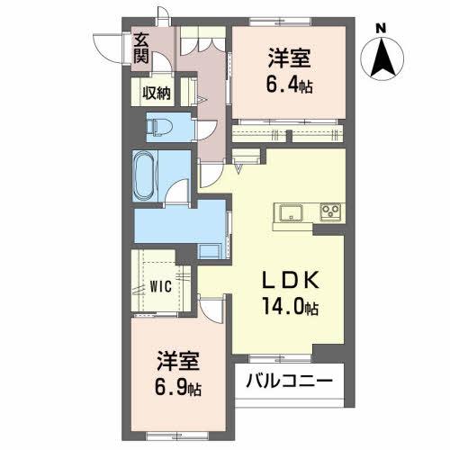 ブルームステージ(2LDK/3階)の間取り写真