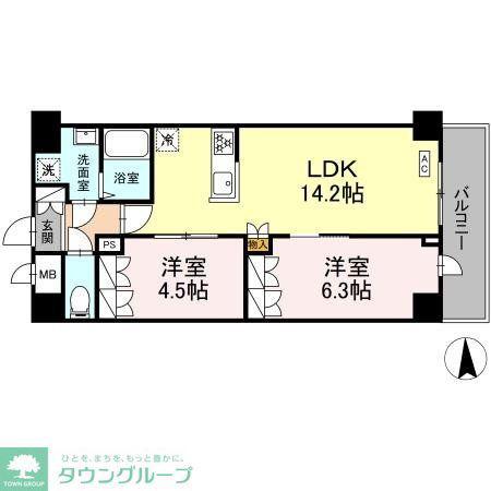 CHLORIS(2LDK/5階)の間取り写真