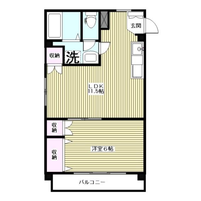蓮根グレースハイツ(1LDK/3階)の間取り写真