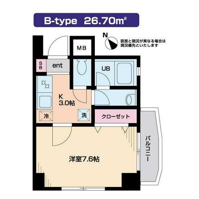 FELICIA目黒(1K/6階)の間取り写真