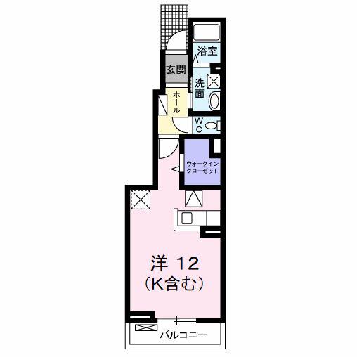 フェリスI(ワンルーム/1階)の間取り写真