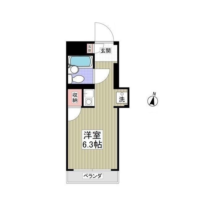 プールパール小豆沢(ワンルーム/1階)の間取り写真